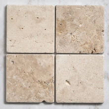 Apollo 100x100mm Tumbled Beige Square Marble Tile